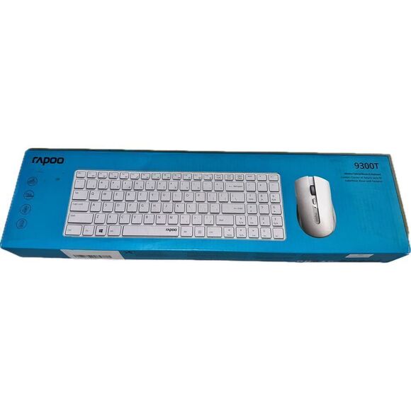Rapoo Wireless Keyboard & Mouse‎ Set Ultra Slim 2.4G PC Desktop Computer - 9300T - Picture 1 of 9